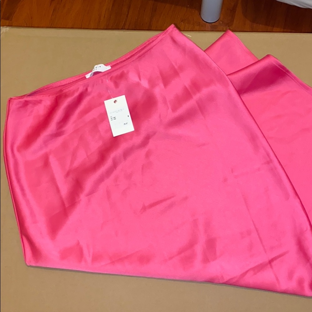 Pink Slip Silk Midi Skirt